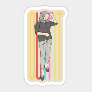 Tight Gray Jeans Oufit Sticker